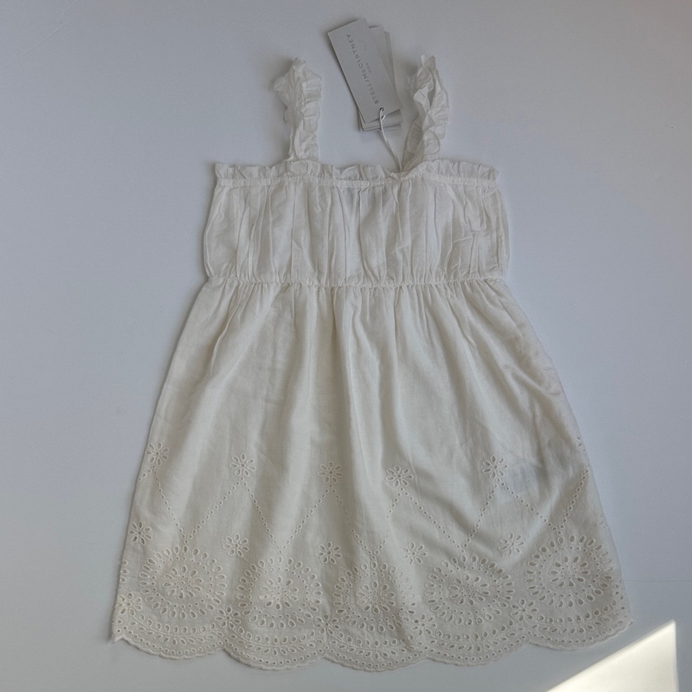 Stella McCartney Kids Cream Embroidered Dress
